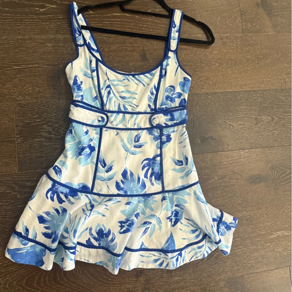 Ice Dresses & Skirts - Ice Blue and White Patterned Dress